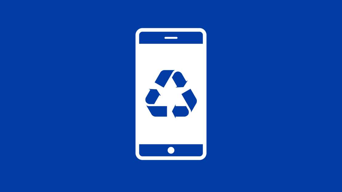 Smartphone mit Recycling-Symbol