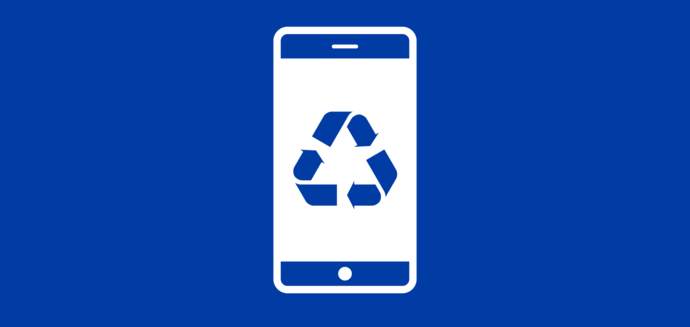 Smartphone mit Recycling-Symbol